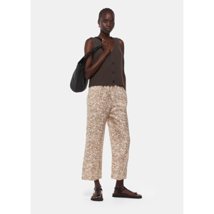 Whistles Palm Print Linen Blend Trousers